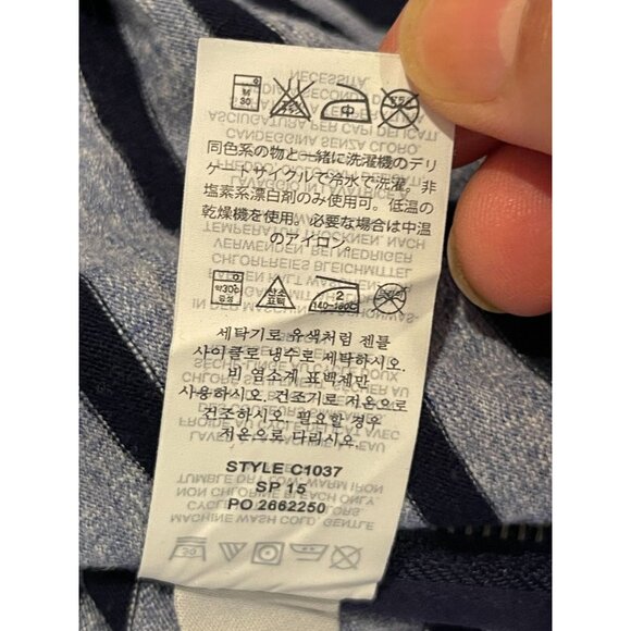 J. Crew Womens Striped Tee Shirt Dress Side Zippers 100% Cotton Blue Gray SZ XS - Picture 10 of 10